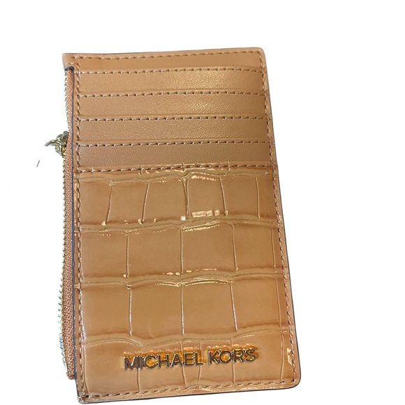 Michael Kors Jet Set Croc-Embossed Deer Chevreuil card holder - Picture 1 of 6